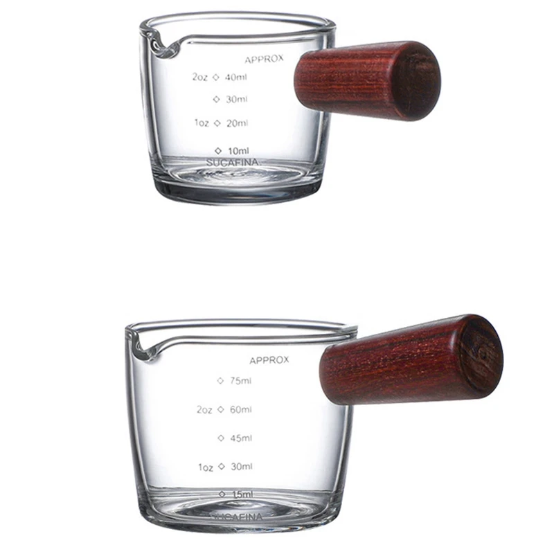 

Glass Milk Glass 75 + 45Ml Glass Measuring Cup High Borosilicate Glass Pressure Mouth Cup Coffee Cup