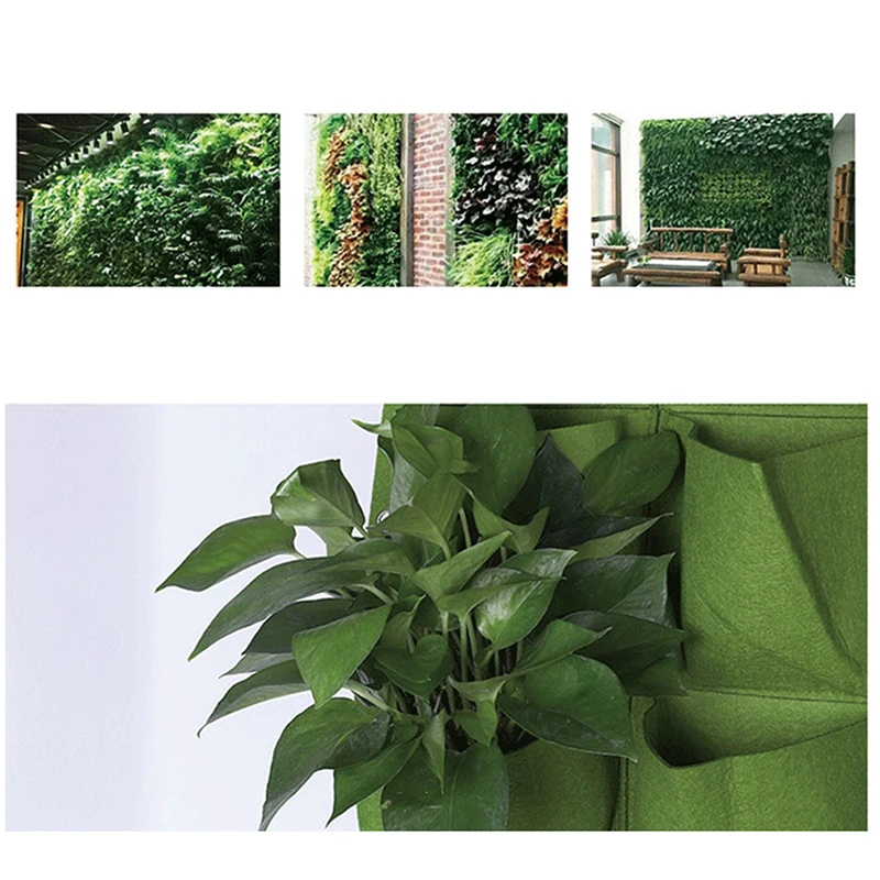 

3/6/9/18/36 Pockets Wall Hanging Planting Bags Green Plant Grow Planter Vertical Garden Living Bag Garden Supplies Bags