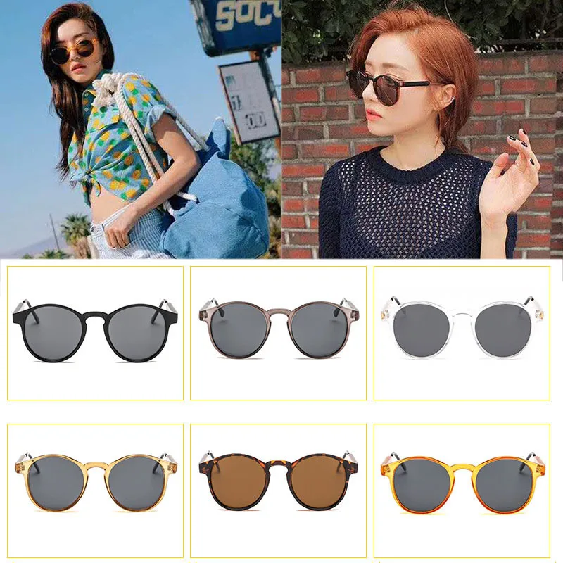 

Classic Round Sunglasses Men Retro Grey Frame Male Women NEW Brand Design Gold Alloy Leg Unisex UV400 Sun Glasses
