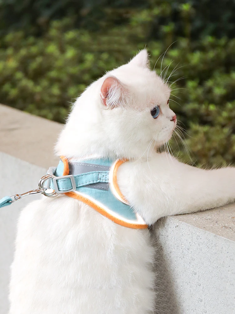 

Cat Dog Collar Harness Leash Adjustable Nylon Pet Traction Cat Kitten Halter Collar Cats Products Reflective Pet Harness Belt