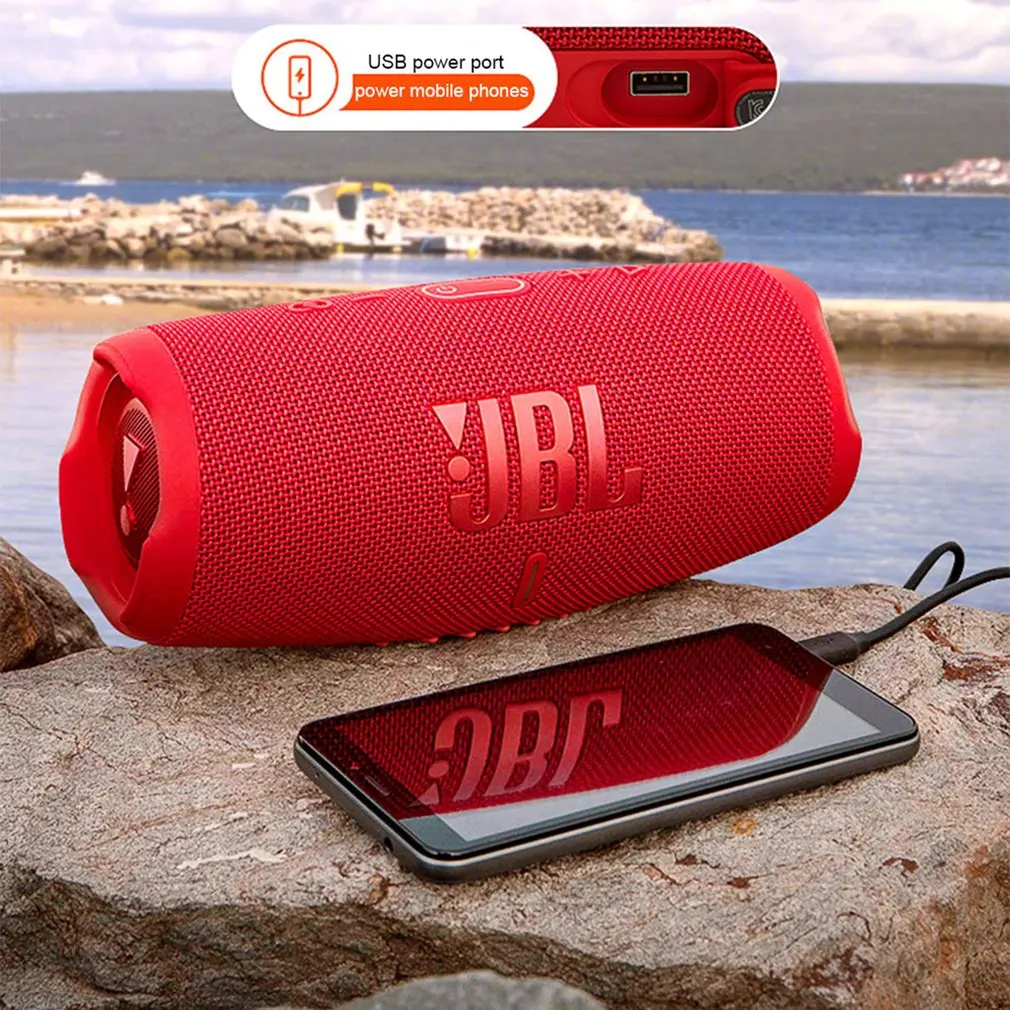 

Красный сабвуфер JBL Charge 5 портативный динамик с пауэрбанком IP67 водонепроницаемый пылезащитный Глубокий Бас Звук Музыкальный плеер