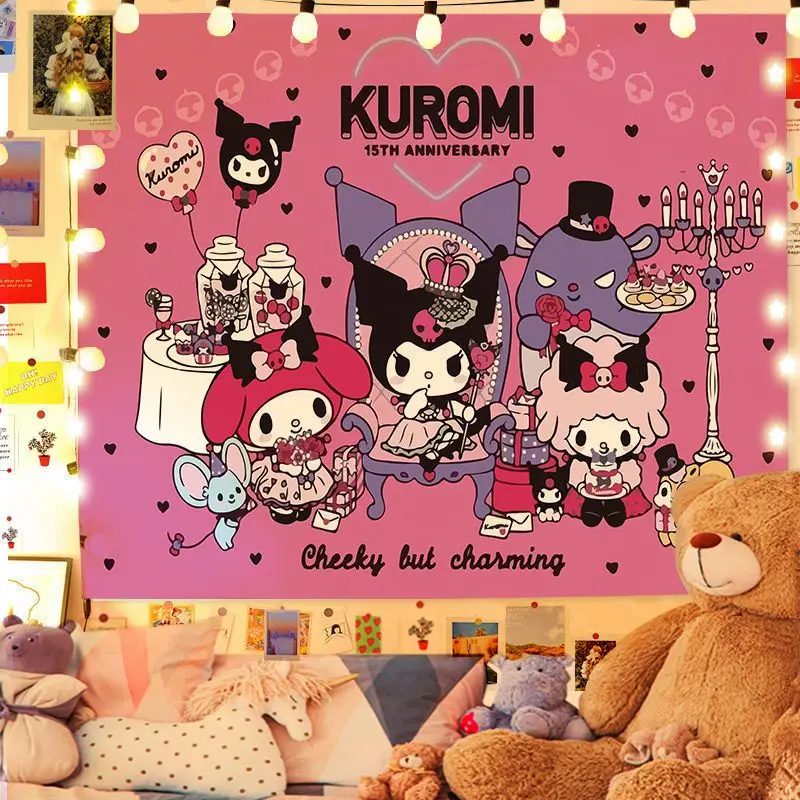 

150cmX200CM Kulomi Cartoon Hot Selling Wall Cloth Background Cloth for Girl's Bedroom with Led Light Sanrio Series Gifts Girls