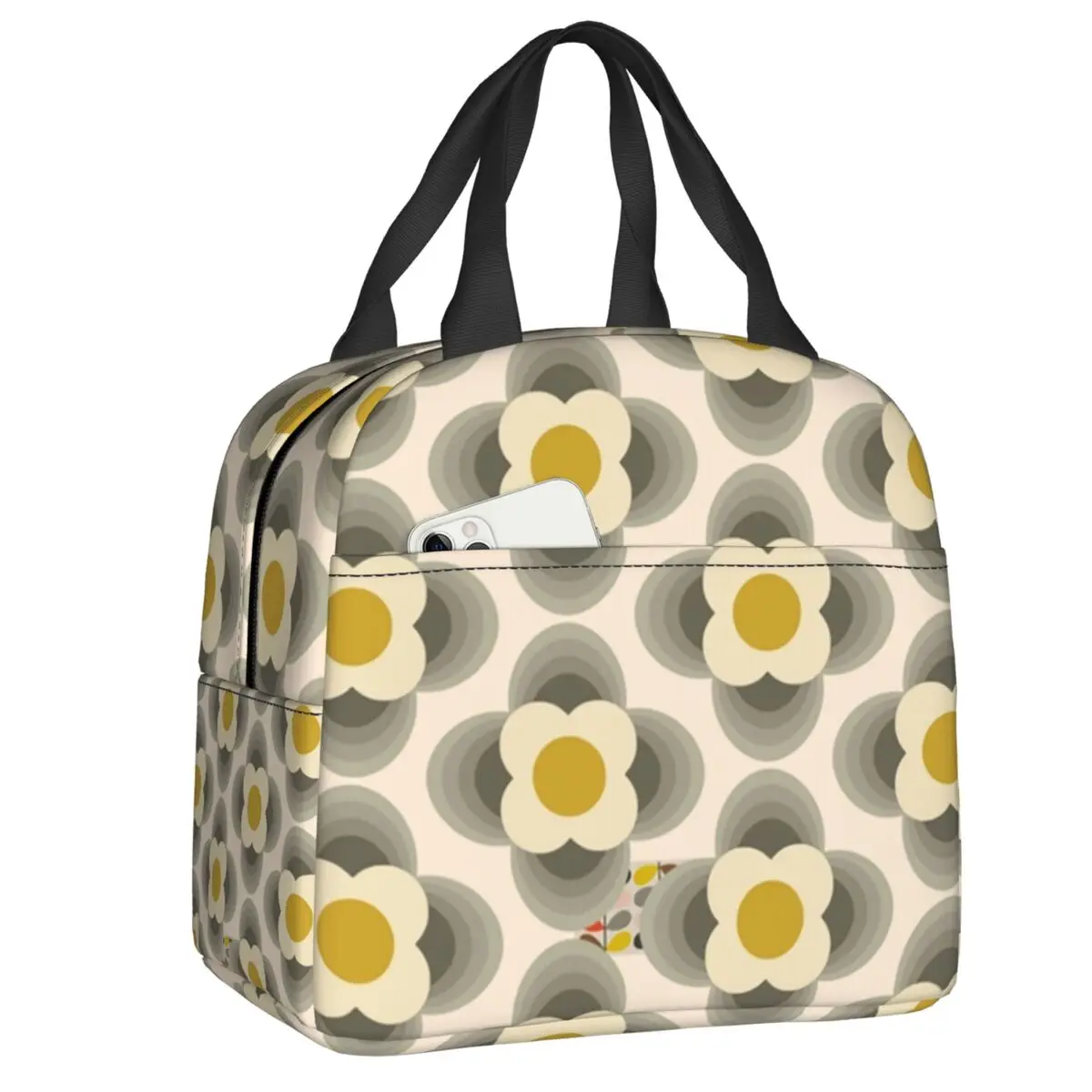 

Orla Kiely изолированная сумка для ланча в полоску с лепестками для женщин герметичная Скандинавская Термосумка-холодильник с абстрактными цве...