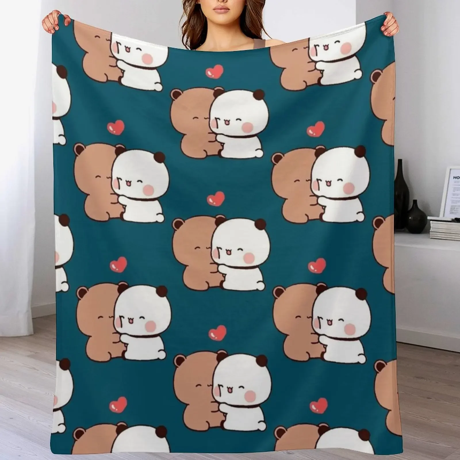 Мягкое плюшевое одеяло DuDu Bear and BuBu Panda