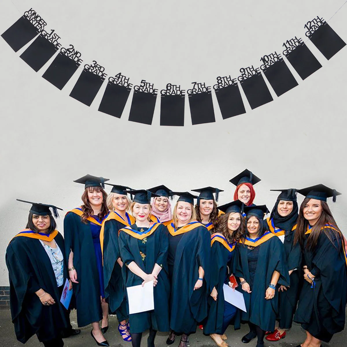 

1 Banner Paper 12 Grades Picture Banner Flag Decorations Garland for Party
