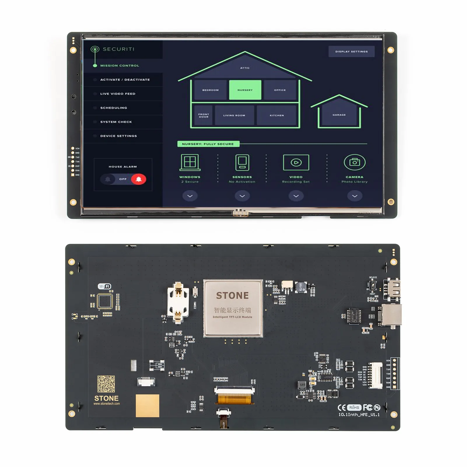 

10.1" SCBRHMI HMI Intelligent Smart UART Serial Touch TFT LCD Module Display Panel for Equipment Use