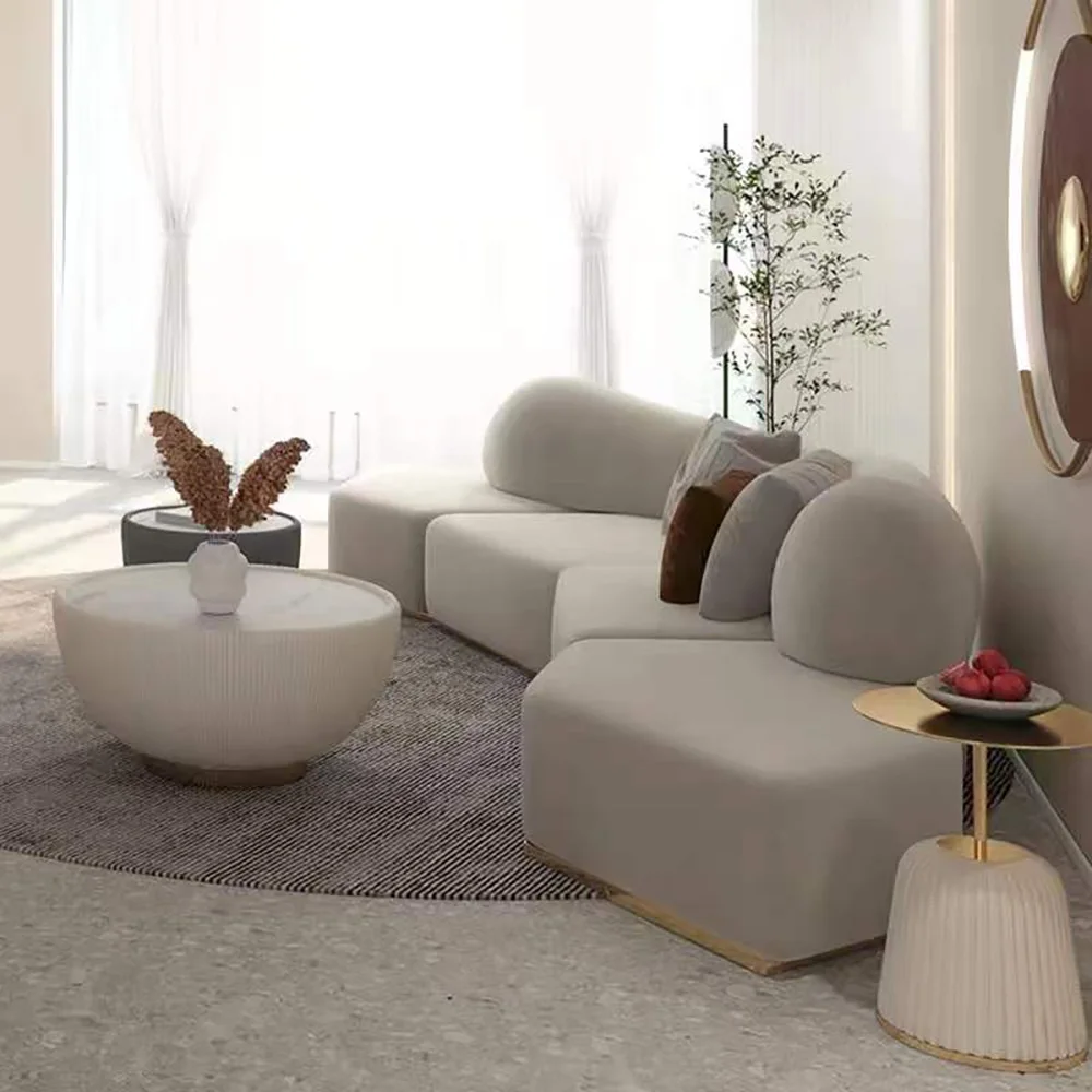 

Fabric Combination Sofa Size Apartment Living Room Luxury Villa Hotel Reception Furniture
