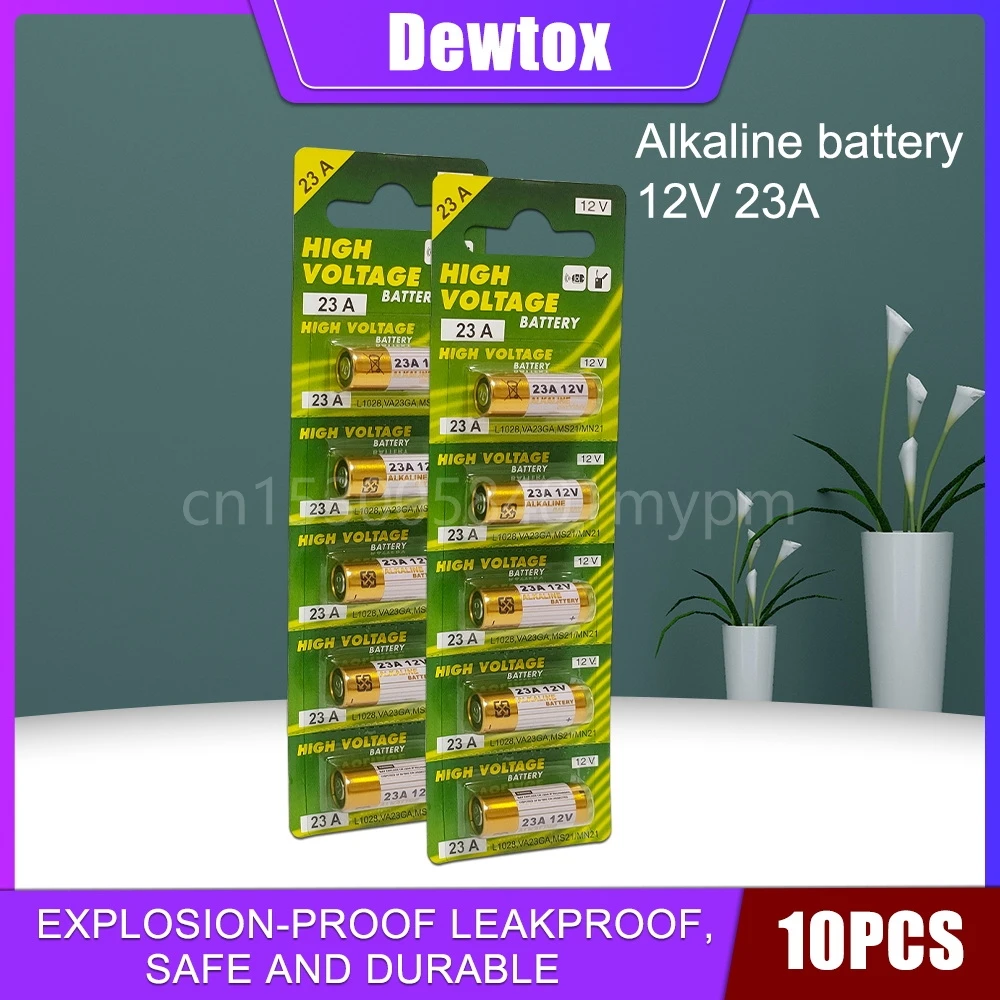 

10PCS 12V Alkaline Battery for Remote Control Doorbell Dry Cell A23 23A 23GA A23S E23A EL12 MN21 MS21 V23GA L1028 GP23A LRV08