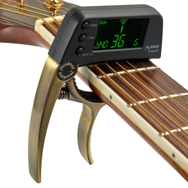 Multifunctional 2-in-1 Guitar Tuner Capo TCapo20 with LCD for Acoustic Electric Bass Aluminum Alloy