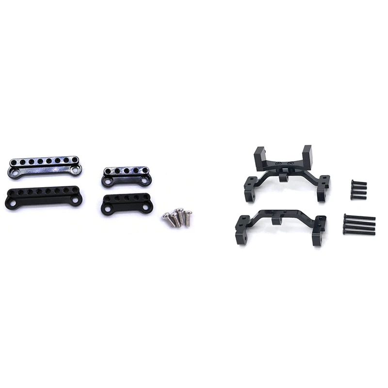 

4 Pcs Shock Absorbers Extension Seat Bracket & 1 Set RC Car Metal Pull Rod Base Seat Axle Up Servo Bracket