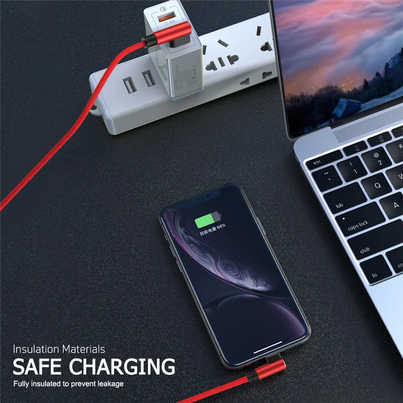 USB-кабель для быстрой зарядки 90 градусов 3 м