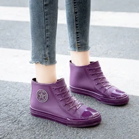ladies non slip tube wellington boots work shoes waterproof and rainproof tube non slip trend fashion korean rain boots