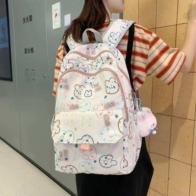 

Cute Schoolbag Women's New Graffiti Print Large Capacity Backpack Preppy Style Student Backpack Сумка с двумя плечами