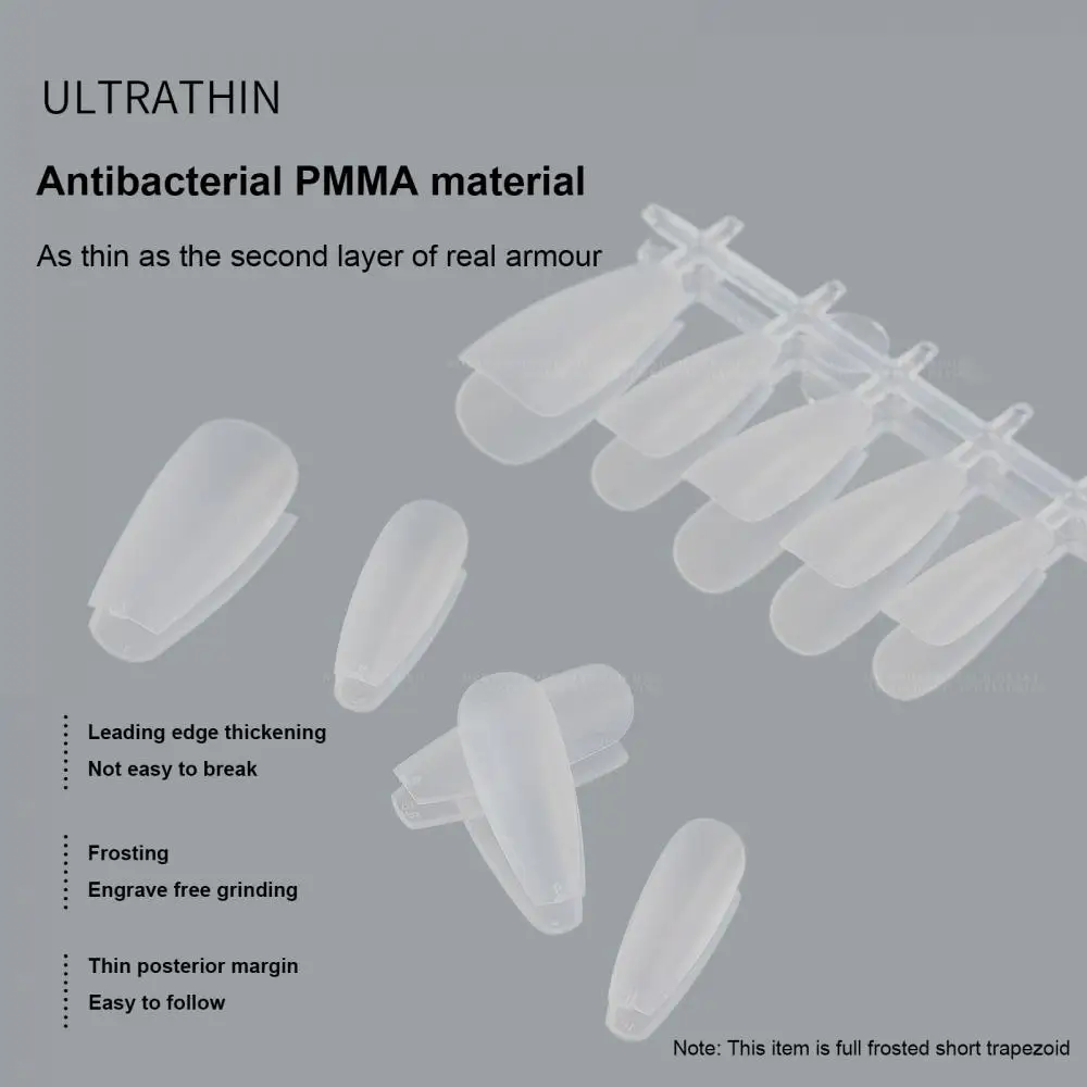 

100pcs /Box Press On False Nails Coffin Oval Square Semi-Frosted Full Cover UV Gel Nails Fake Tips Capsule Extension Tool Nail