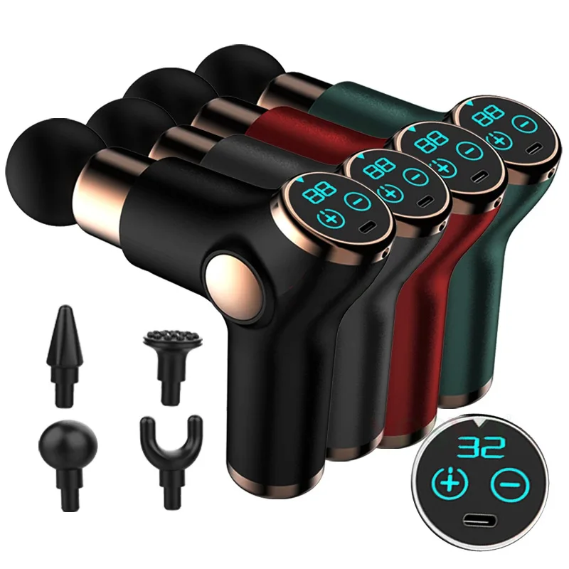 

2022 New Fitness Rechargeable Massage Gun Percussion Muscle Relax Electric Pistol Massager for Body Massagepistol Device Hammer
