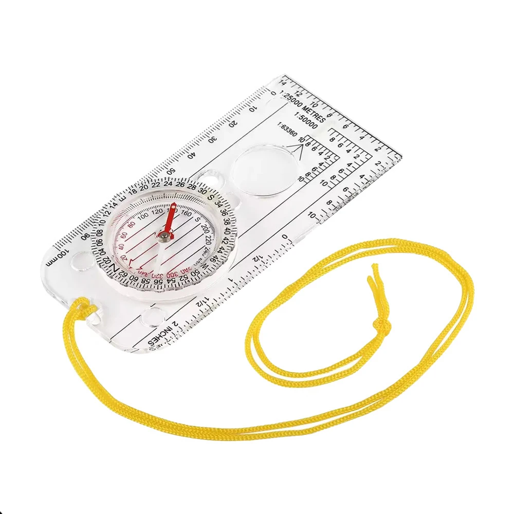 

DC40-3A Compass Scale Multi-Purpose Mapping Ruler Mountaineering Hiking Boating Survival Navigation Compass Luminous Riding