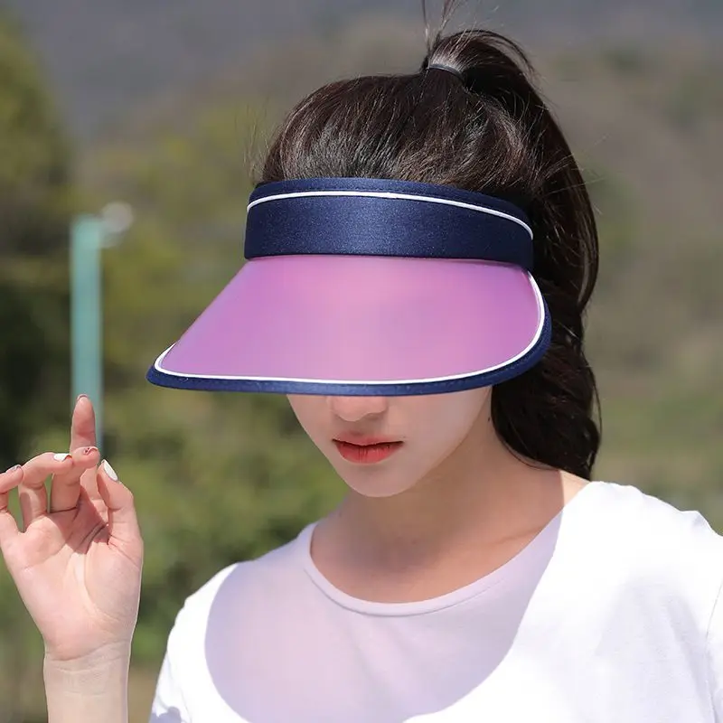 

Women's Summer Hats Visor Hat 2022 Women's Panama Empty Top Sun Hat Discoloration Wide Brim UV Anti Protection Sun Cap