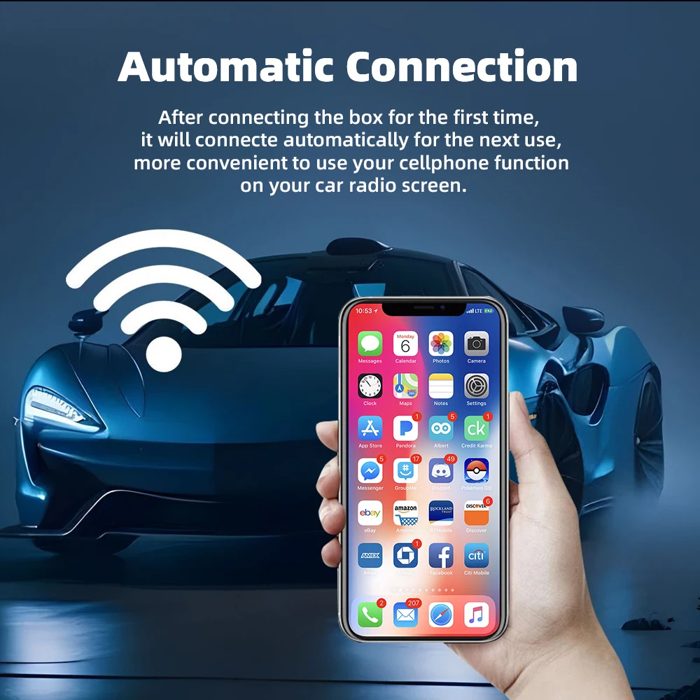 Фото EKIY 8G + 128G Android 13 CarPlay TV AI Box QCM6125 8-ядерный беспроводной адаптер CarPlay Android Auto со встроенным GPS для YouTube для Netflix №4