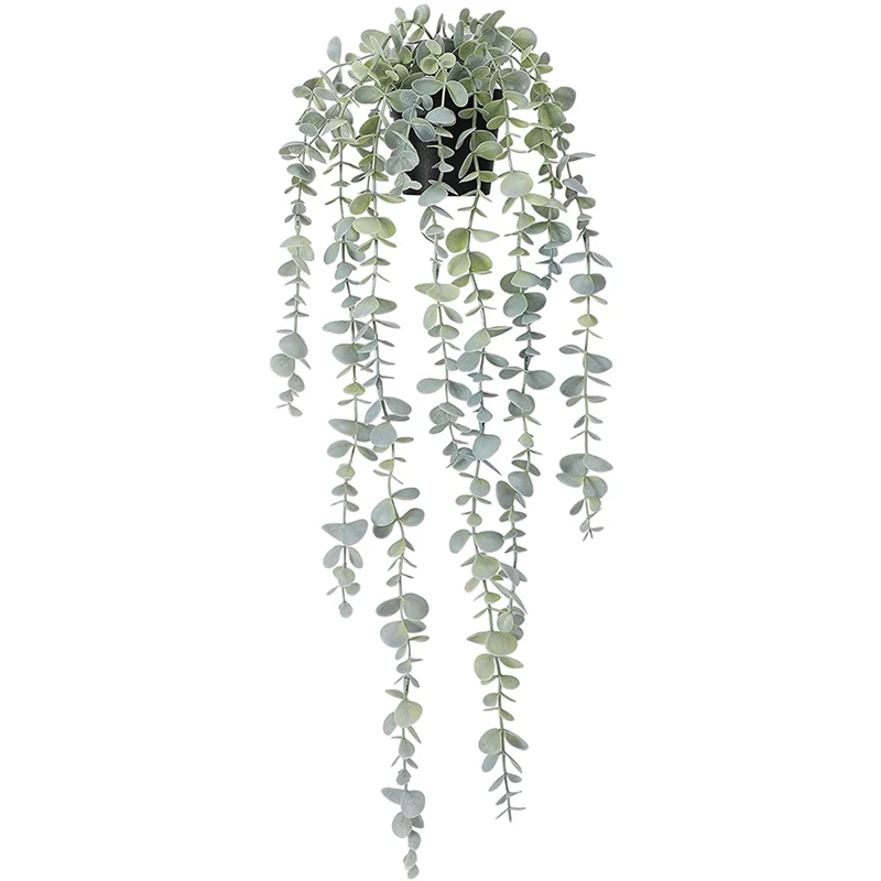 

Искусственные Подвесные Растения, 1 шт., искусственный Эвкалипт в горшке, подвесное растение для настенной комнаты, дома, патио, комнатного и...