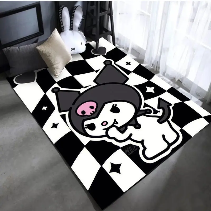 Милый коврик Sanrio Hello Kitty Kuromi Cute ковер с аниме гостиная спальня домашний Декор девочка мультфильм мягкая Йога нескользящий напольный коврик