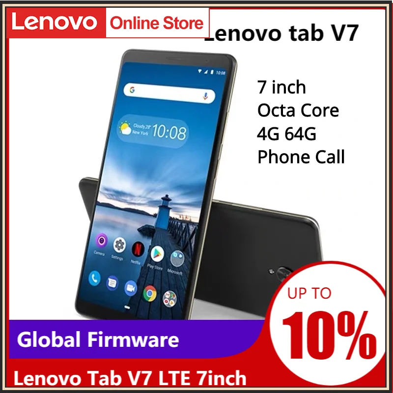 Global Firmware Lenovo Tab V7 Phone Call Tablet 7 Inch LTE Version 4G 64G Octa Core Face Recognition Dual Dolby Speakers Android