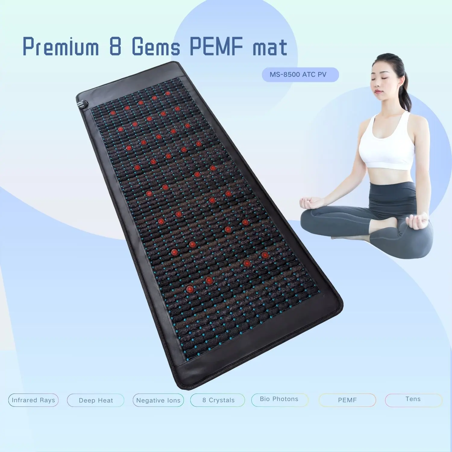 8. Драгоценный камень Biophoton Magnetfeld Kristallmatte турмалин аметист частотный коврик