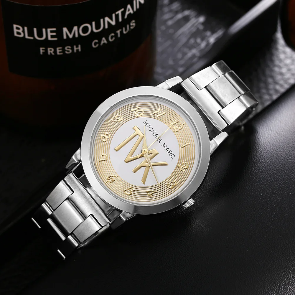 Relogio Feminiso Top Brand Luxury Bear Men's Quartz Men's Watches Digital Scale Circle Stainless Steel Band Watch Reloj Hombre