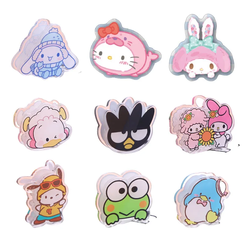 

Sanrios Hellokittys Kuromi My Melody Cinnamoroll Badbadtz-Maru Acrylic Pp Clip Cartoon Animation Gift Plastic Cute Kawaii Custom