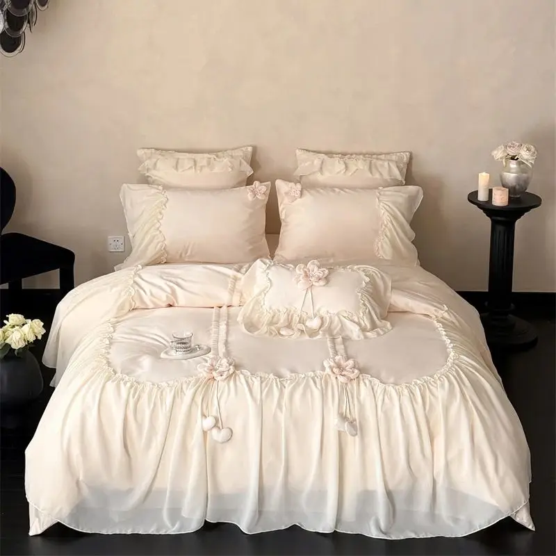 

Комплект постельного белья Fat Fairy HOME TEXTILE принцесса абрикосового цвета из египетского хлопка 1000TC