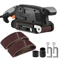 600W Electric Belt Sander for Wood Variable Speed Power Sander Woodworking Polisher with Box 2 Vacuum Cleaner Adapters