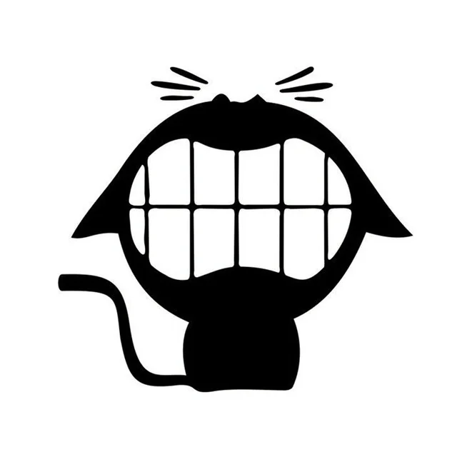 

14*12.8CM Big Mouth Smile Cat Cartoon Car Sticker Funny Animal Decorative Window Vinyl Decals