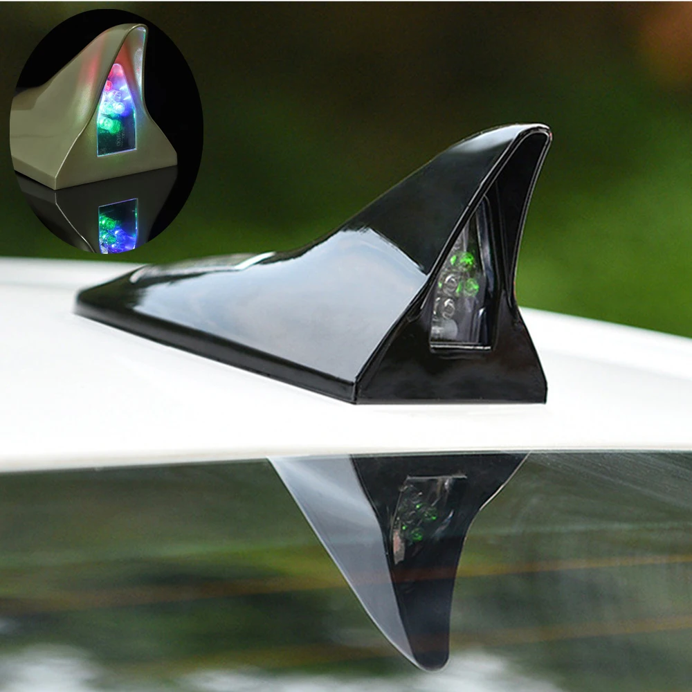 

Car Solar Antenna For Hummer H1 H2 H3 Car Shark Fin Roof Antenna Auto Solar Power Warning LED Aerials Antenna CarRoof Decoration