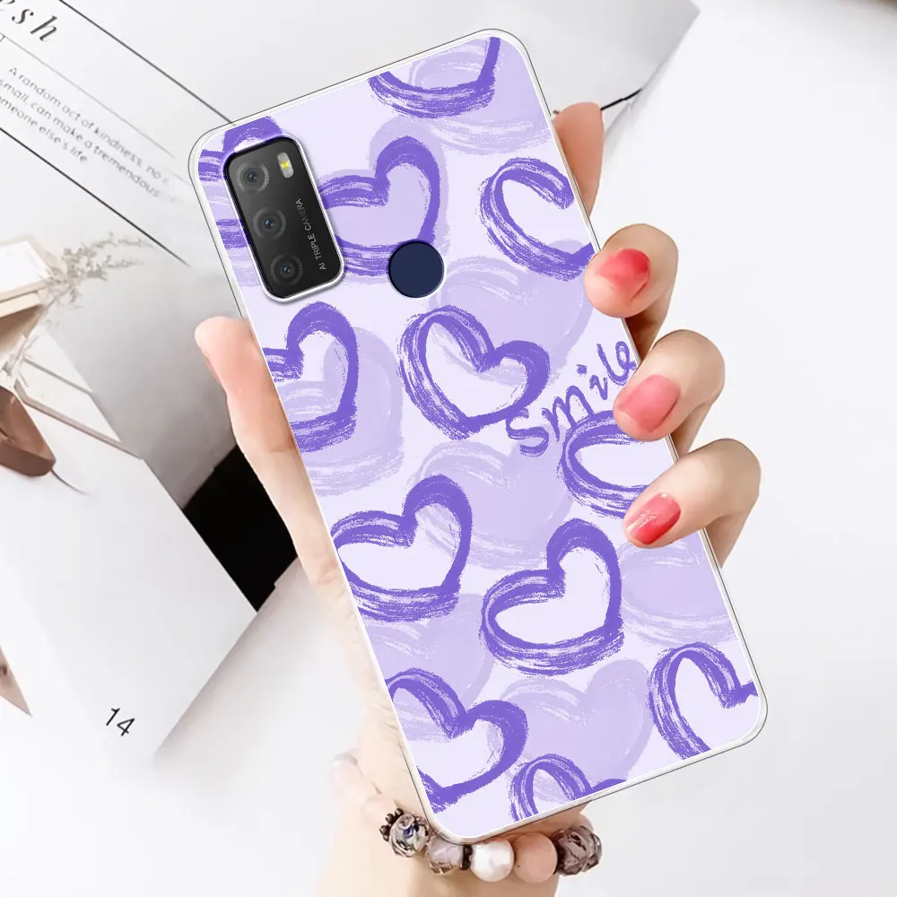 For TCL 20E Case Marble Clear Silicone Soft Transparent Fashion Cover Coque 20Y Protect Phone Funda