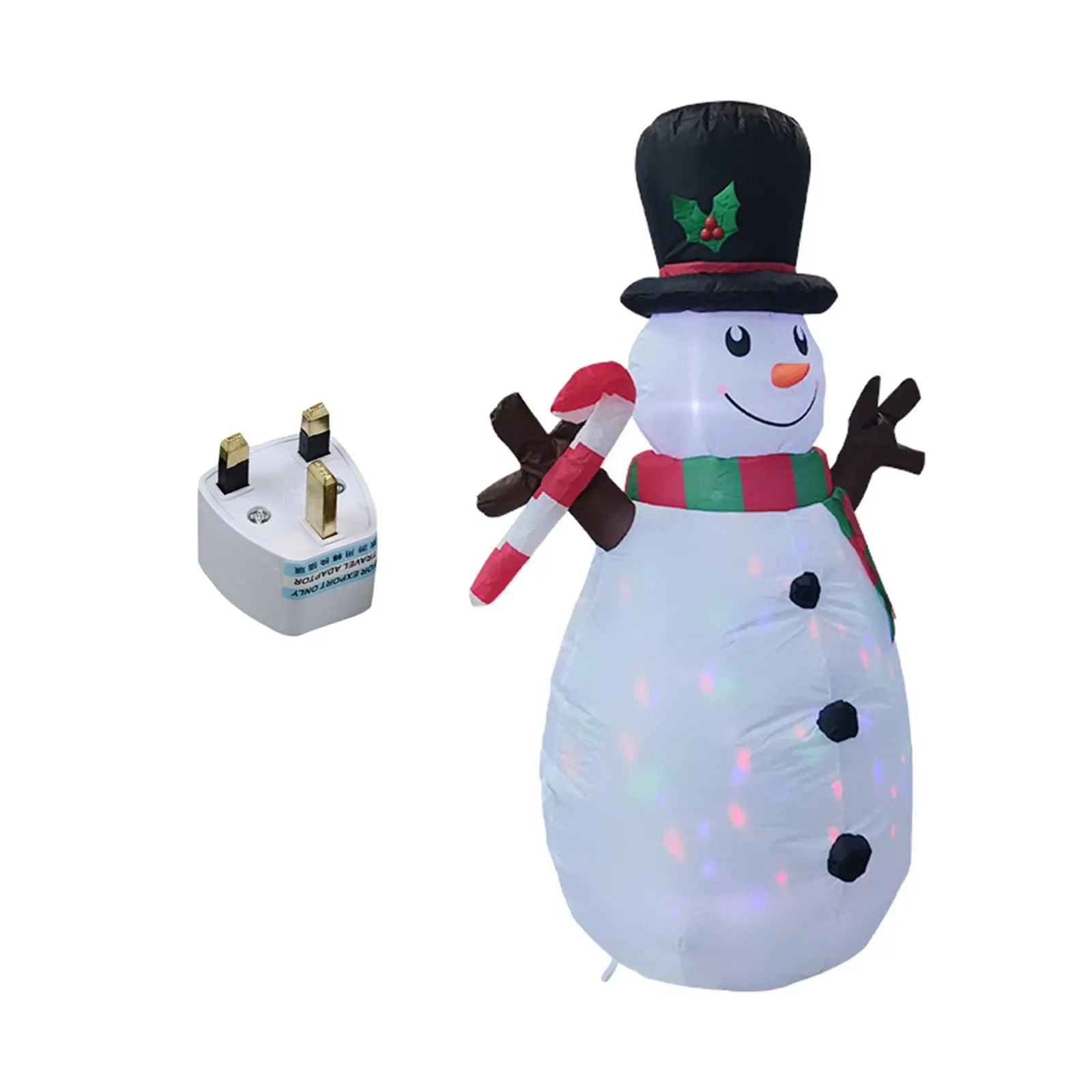 

Christmas Inflatable Snowman 1.6M Tall Funny Colorful Rotating Lights Outdoor Decoration for Holiday Yard Garden Vacation Winter