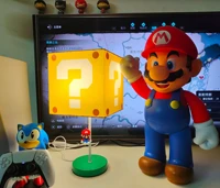 2022 mario led question mark decorative table lamp bedroom cute square super mary bedside lamp gift night light anime figure