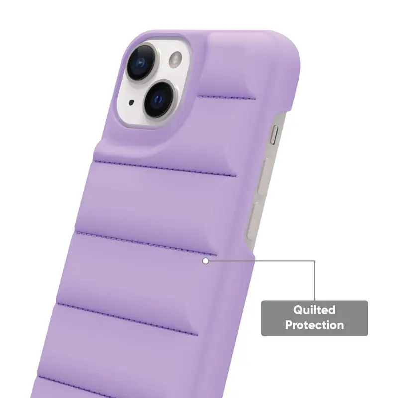 2023 new for Puffer Soft Quilted Phone Case for iPhone 14 Plus - Purple