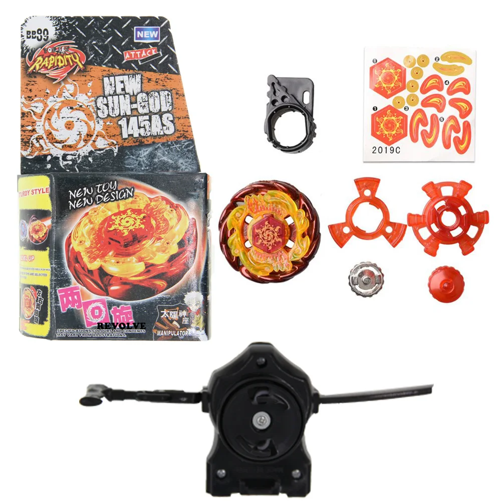 Фото B-X TOUPIE BURST BEYBLADE wyvron w3 Fang Leone 130W2D BB106 Простая упаковка + черный пусковой механизм с вытяжной леской №2