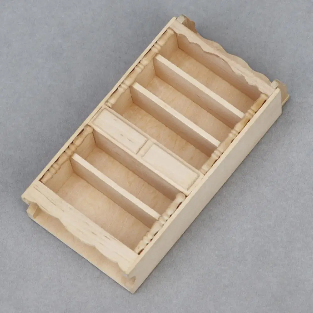 

Миниатюрный ящик для хранения игрушек, очаровательный кукольный домик в масштабе 1, 12, миниатюрные деревянные шкафы, изысканная Многоуровневая книжная полка для кукольного домика