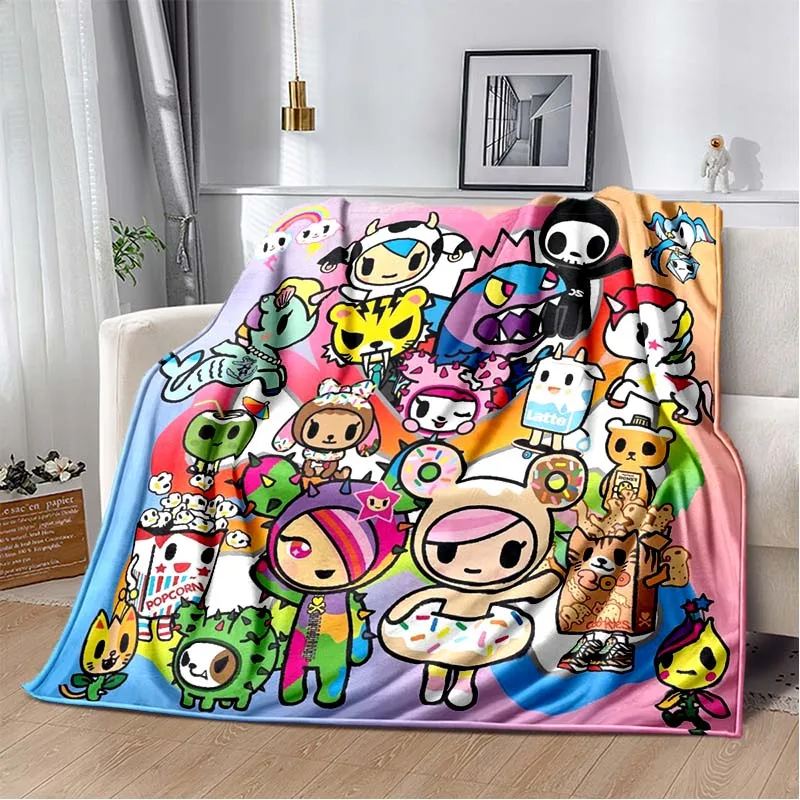 Фото Модные, надежные и стильные одеяла Tokidoki, мягкие, портативные и подходящие для всех сезонов. Уникальный подарок на день рождения. №3