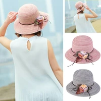 ladies adjustable beach women floppy derby foldable summer straw hat sunhat cap