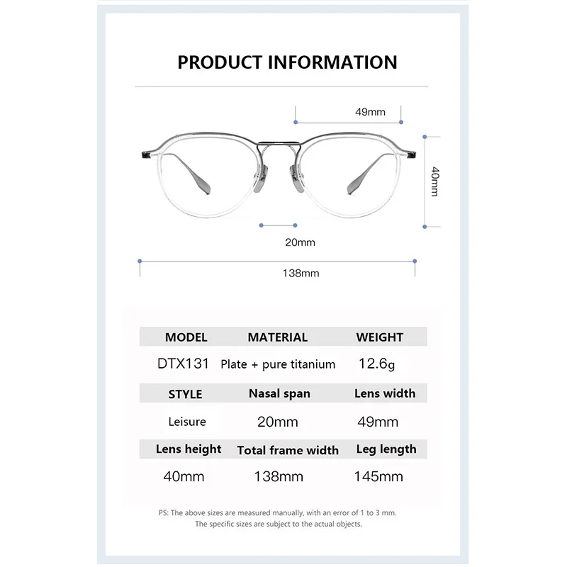 Новинка 2023 титановая ацетатная оправа для очков Мужская оптическая по рецепту