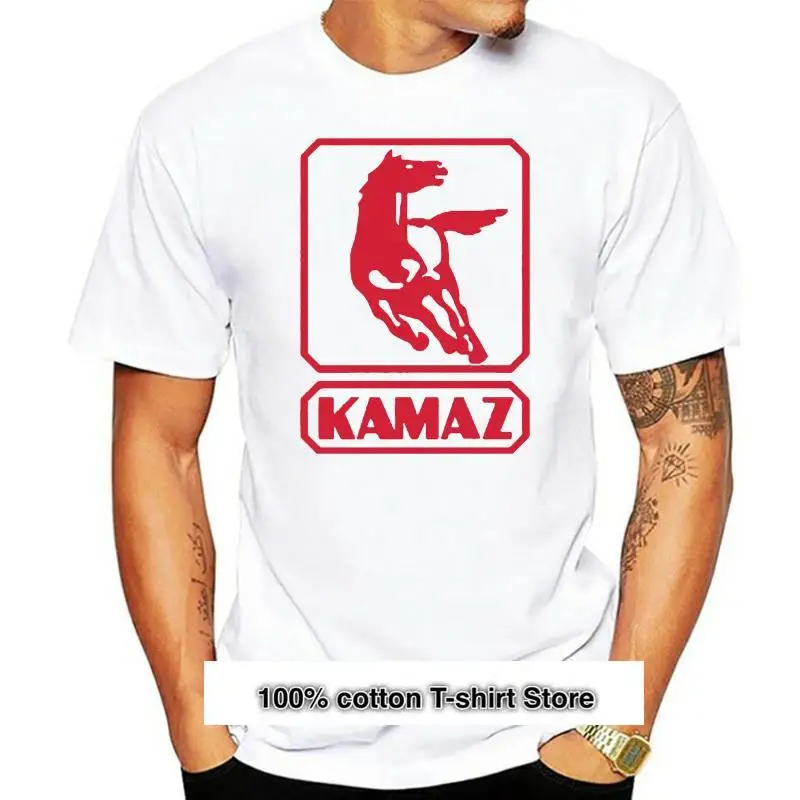 

Camiseta informal con letras impresas, camisa con logo ruso kamaz, ropa de calle, cuello redondo, gran calidad, nuevo estilo