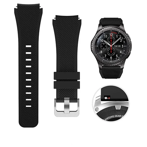Ремешок для часов samsung Galaxy watch 3/45 мм/46 мм/Gear S3, силиконовый браслет для смарт-часов Huawei watch Gt/2/3 Pro, 22 мм