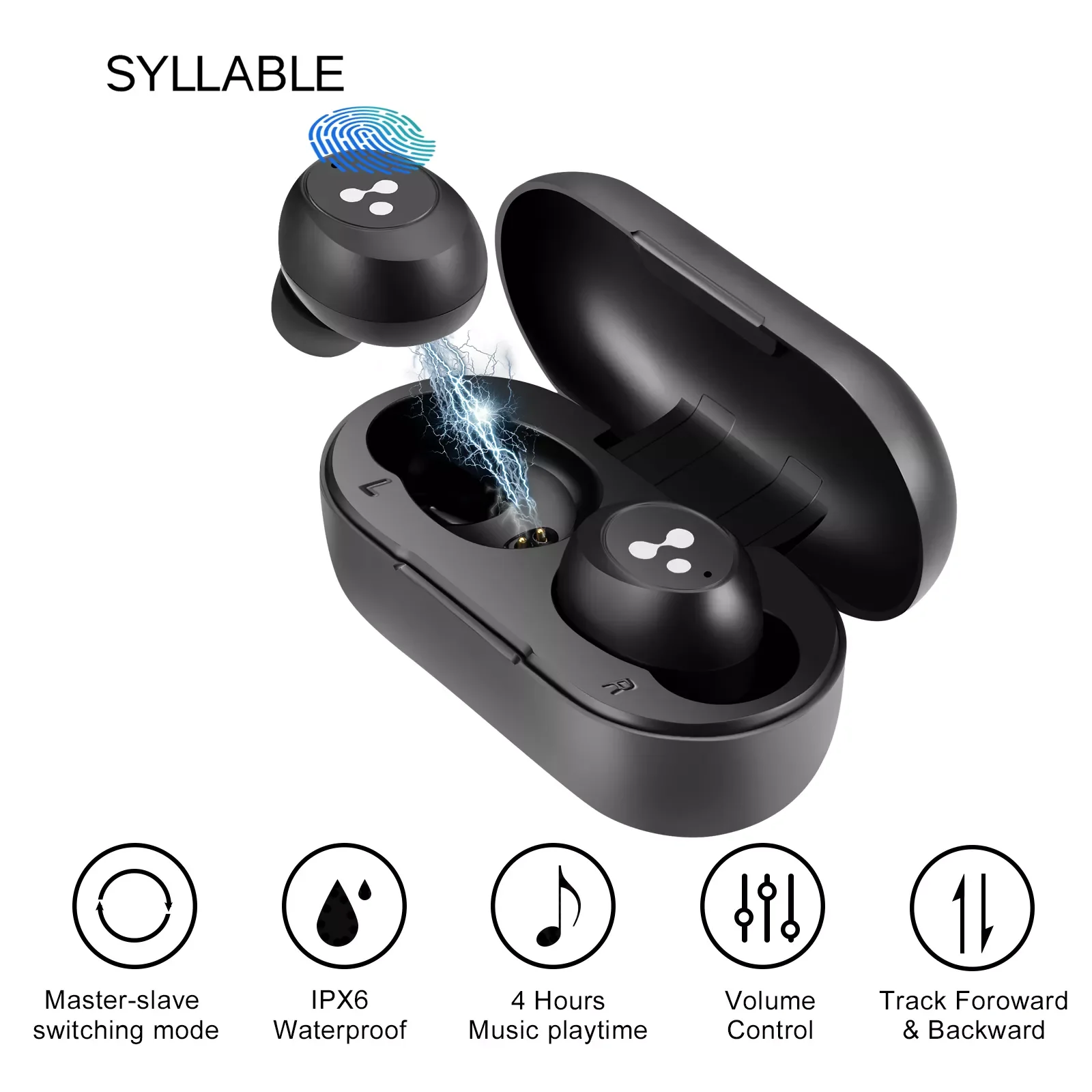 

New SYLLABLE S103 TWS Earphone True Wireless Stereo Earbuds Master-Slave Switching Mode Headset Syllable S103 for Phone