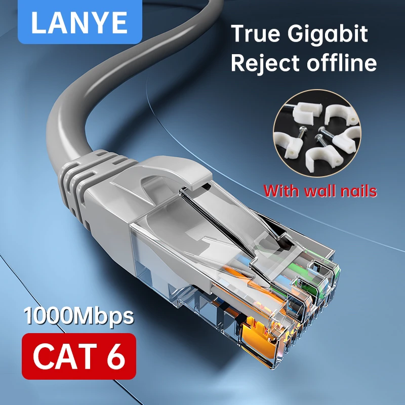 LAN YE Ethernet Cable Cat6 Gigabit High Speed 1000Mbps Internet Cable RJ45 Shielded Network LAN Cord for PC PS5 PS4 PS3 Xbox