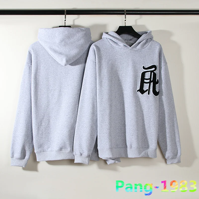 

Grey Style Hoodie Men Women Street Casual Hooded Sweatshirt Large Gothic Embroidered Lettered Logo Pullover Hoodies