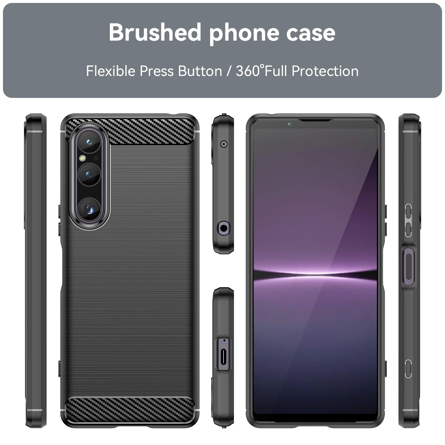 For Sony Xperia 1 V Case Sony Xperia 1 V Cover 6.5 inch Shockproof Soft Silicone Protective Bumper For Sony Xperia 1 V 5G Fundas