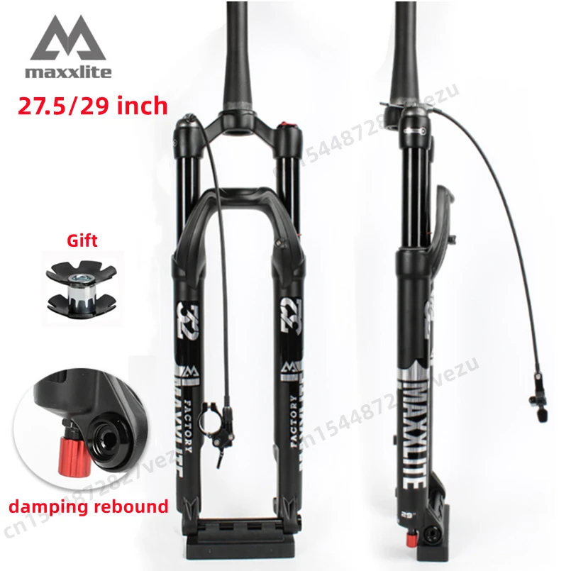 

27.5 29 Inch Mountain Bike Front Fork BOOST 110*15mm Thru Axle Tapered MTB Air Suspension Fork With Damping Rebound Adjustment