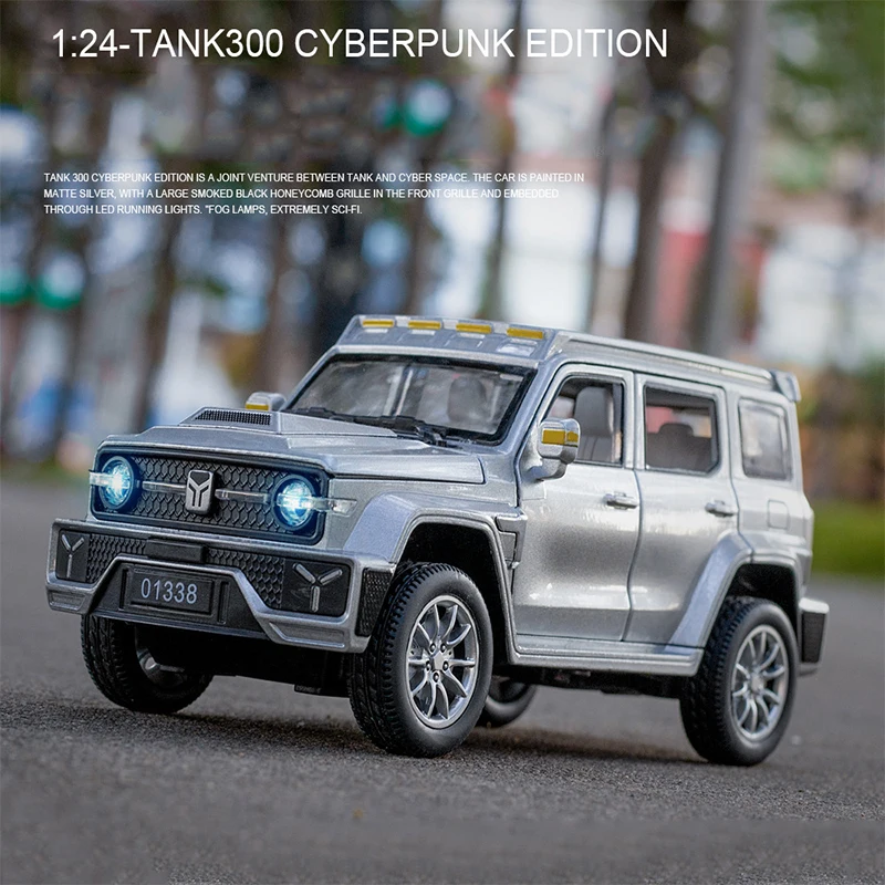 

Модель автомобиля Cyberpunk 1/24 Tank 300, Литые металлические внедорожники из сплава, имитация с шестью открытыми дверями, коллекционные подарки для...