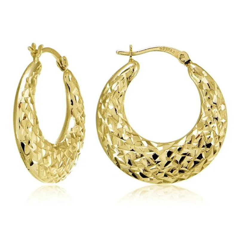 

Wholesale Gold Color Croissant Hoop Earrings Exquisite Big Circle Hoop Earrings for Women Romantic Valentine's Day gift